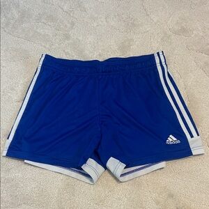 Adidas Royal Blue Sports Shorts with White Stripes